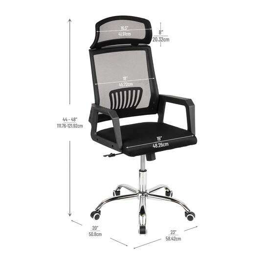 Mind Reader Black Height Adjustable Desk Chair with Wheels